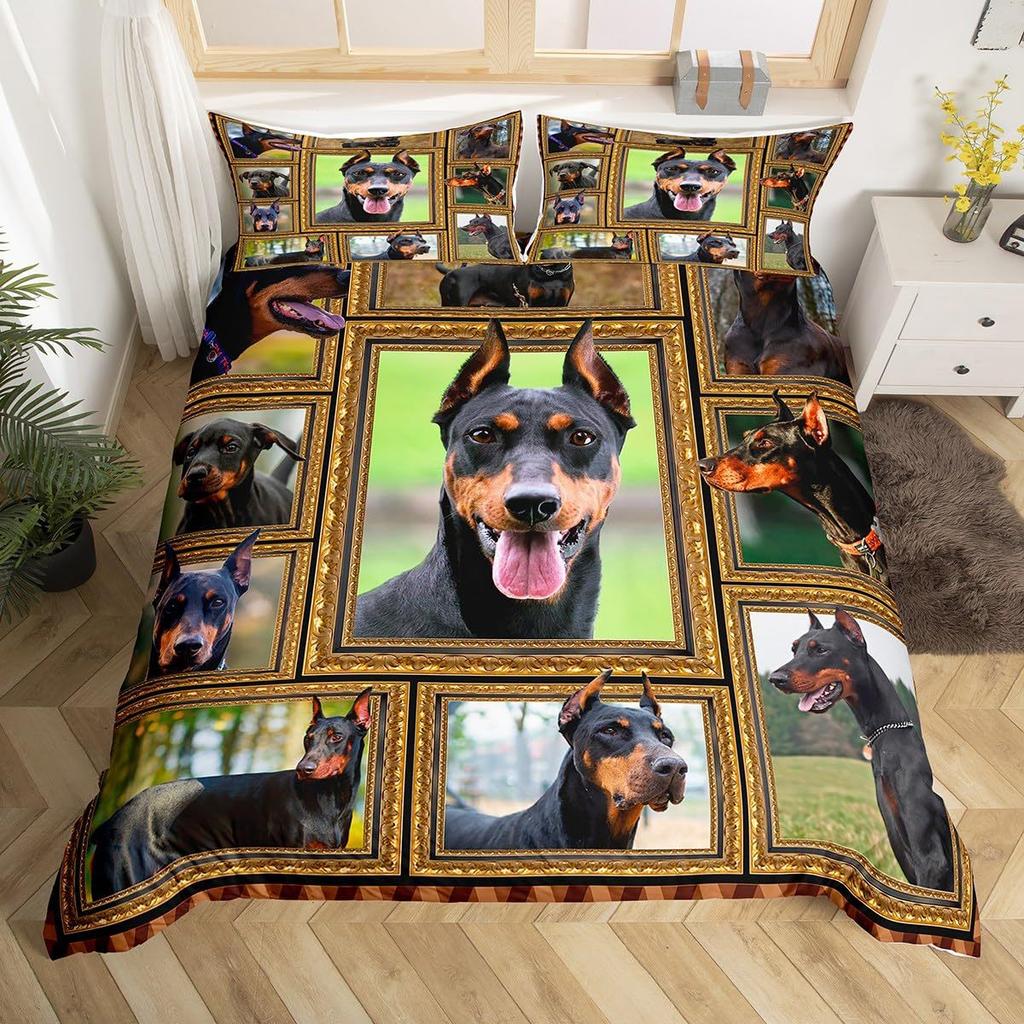 Dog Puppy Down Comforter Set Bedding Set 3-piece Cover Set