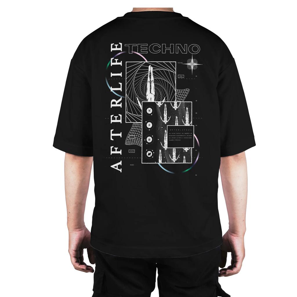 Letnia Męska Bawełniana Koszulka Afterlife T-Shirt Harajuku Gotycki Nadruk Graficzny Oversize Krótki Rękaw Graficzne Koszulki Męska Odzież