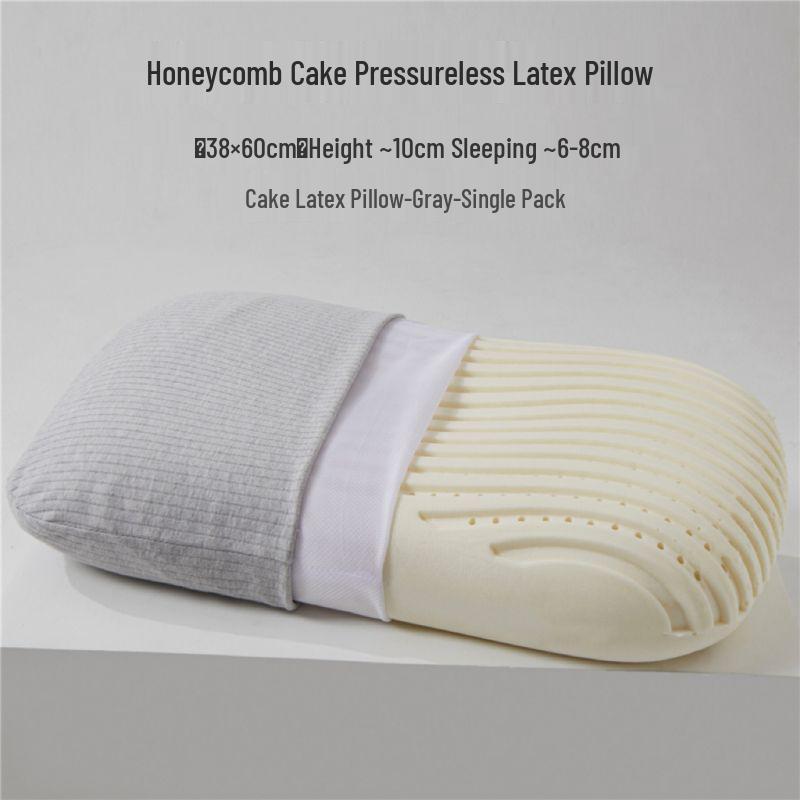 

New Natural Latex Neck Support Rebound Pillow - Honeycomb Design for Comfort and Beautiful Sleep 38x60 cm