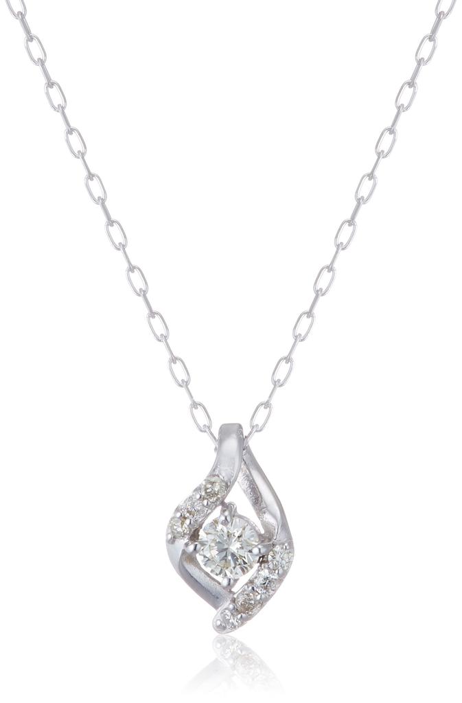 Estelle Official [Web Exclusive] Women's Necklace In 10K White Gold with Diamonds and a Drop Motif (Product Code: 0442-8552-0013-0000)