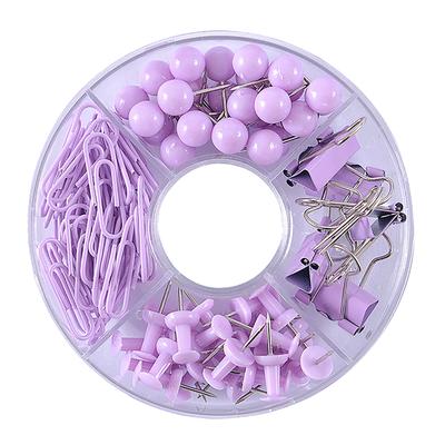 105pcs Push Pins Binder Clips Paper Clips Map Tacks Sets Multifunction Durability Office Clip Set