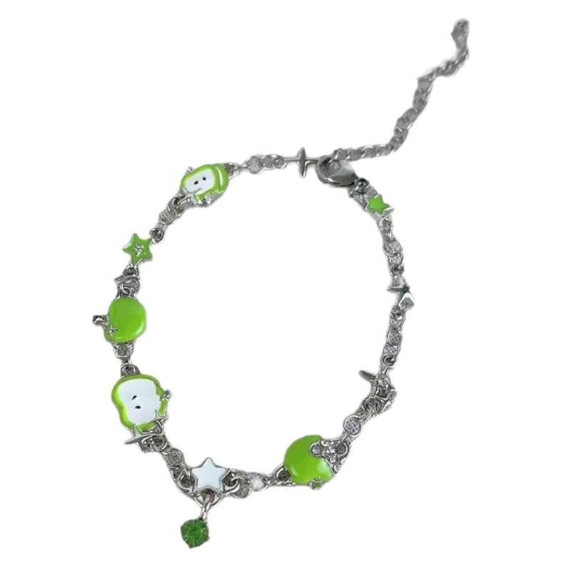 

Adjustable Green Fruit Star Charm Wrist Chain Bracelet For Women Minimalist Everyday Jewelry Accessory 1