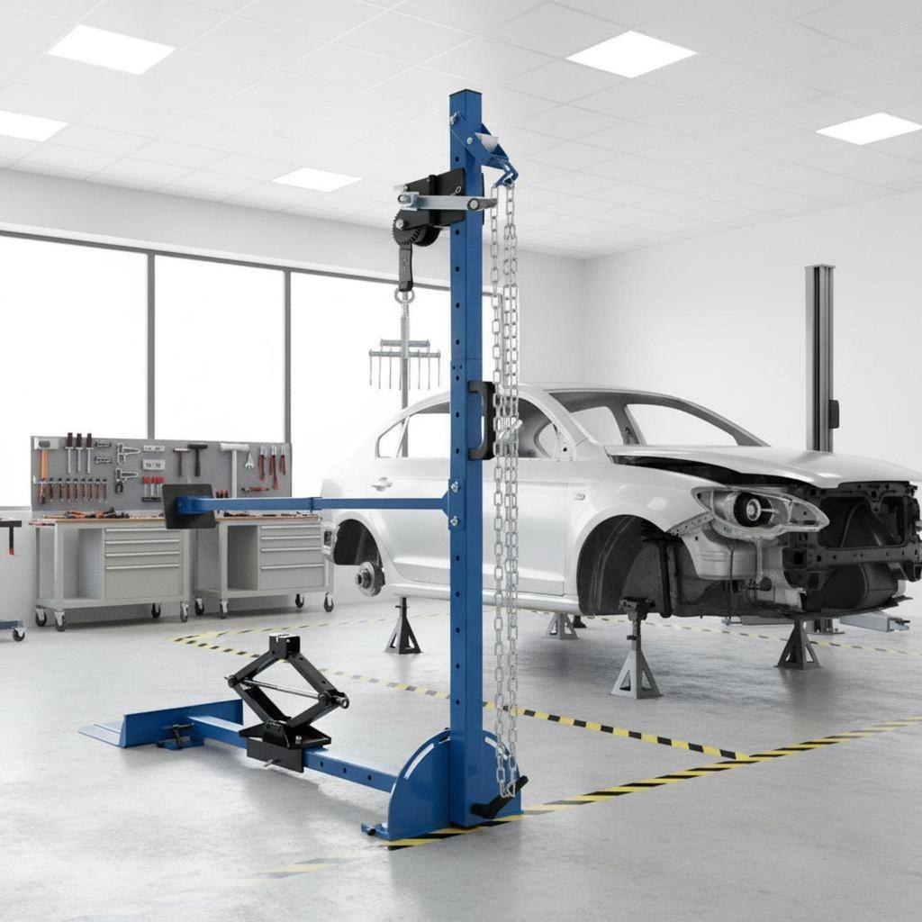 Auto Body Pulling Frame Sturdy Steel Construction Damage Station