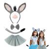 Halloween Donkey Cosplay Accessories Donkey War Headband Donkey Tail Bowtie Skirt for Children Halloween Role Play