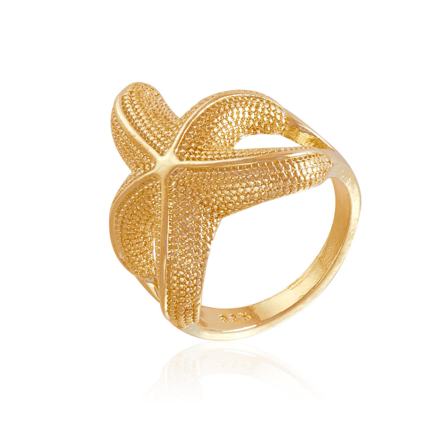 Summer vacation ocean wind starfish ring, casual beach versatile ring jewelry золотой