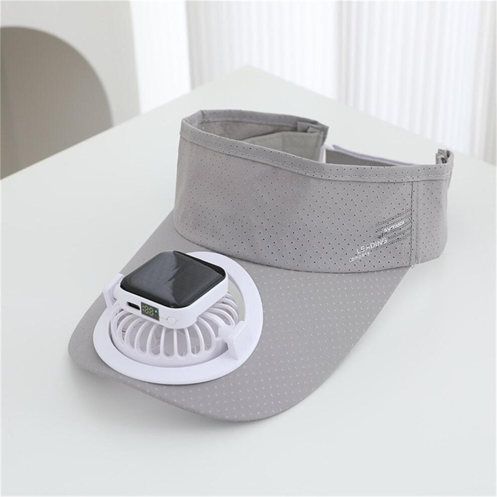 Sun Protection Cooling Fan Cap With Solar and Usb-Black