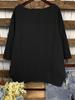 2025 Summer Fashion Plus Size Women's Round Neck Pocket Solid Color Irregular T-Shirt