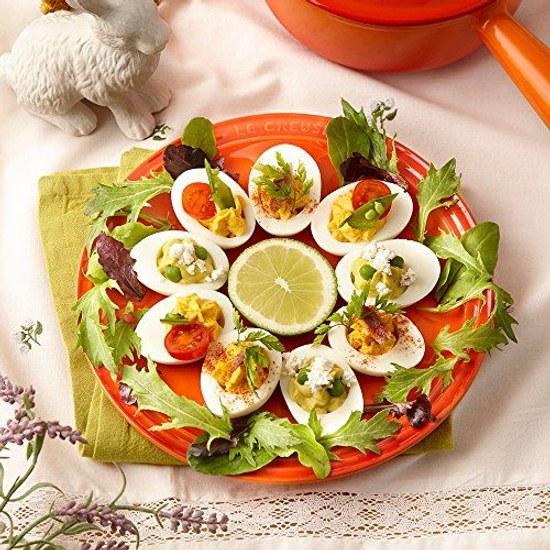 Le Creuset Round Plate 23 Cm Orange Heat Resistant Cold Microwave Oven Compatible Dish