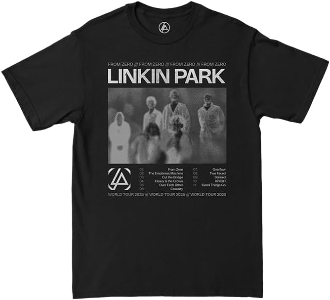 Linkin Park Unisex Adult Official Merch Linkin Park from Zero Song List Tour Tee S разноцветный
