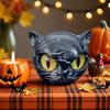 Luxury Black Cat Stone Sculpture Creative Mini Resin Cat Head Desktop Decorations Marble Texture Cat Stone Gifts For Cat Lovers