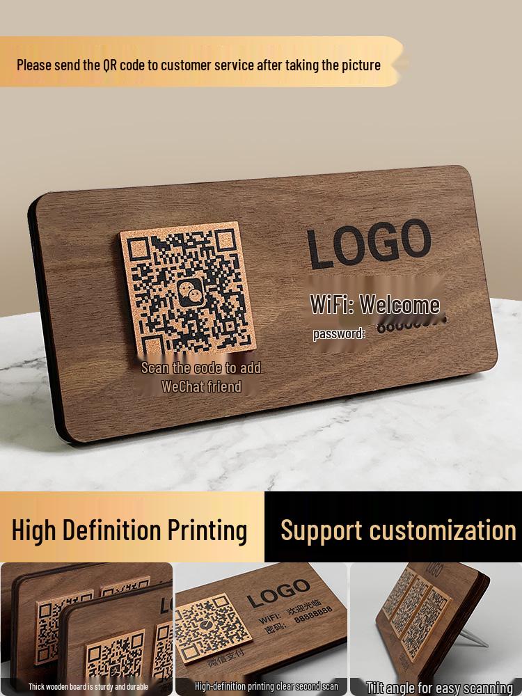 Soporte de Exhibición de Código QR Acrílico Personalizado para Pagos Alipay y WeChat