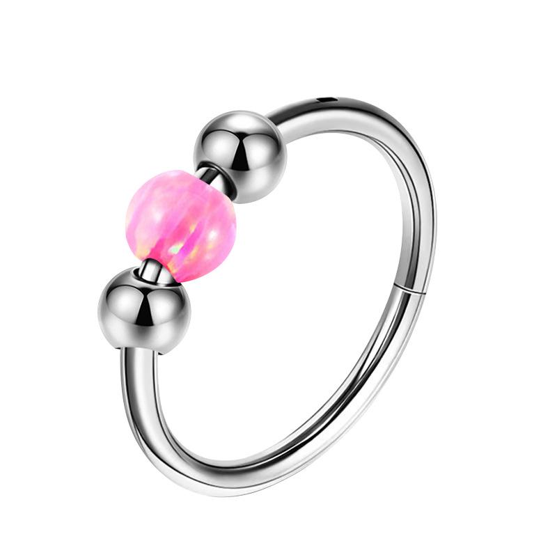 316L Titanstahl Opal Nahtloser Ring Ohrringe für Nase & Septum