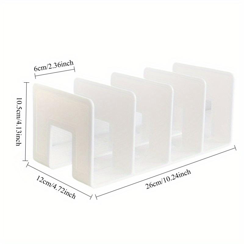 

Bookend, Office Desktop Supplies, Transparent Four-Grid Student Desktop File Rack, Divider Board Clip 4-Grid Bookend білий