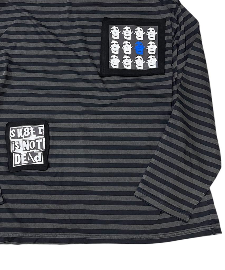 SK8ER ROCK Static Pigment Stripe T-Shirt (Charcoal*Black)
