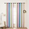 Children'S Room Blackout Curtain Double Hollow Stars Gradually Change Rainbow Internet Celebrity Princess Wind Bedroom Bay Window