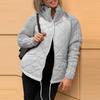 Chaqueta acolchada de algodón con cuello alto y manga larga para mujer, abrigo informal con cremallera fina para otoño e invierno, manga de punto empalmada