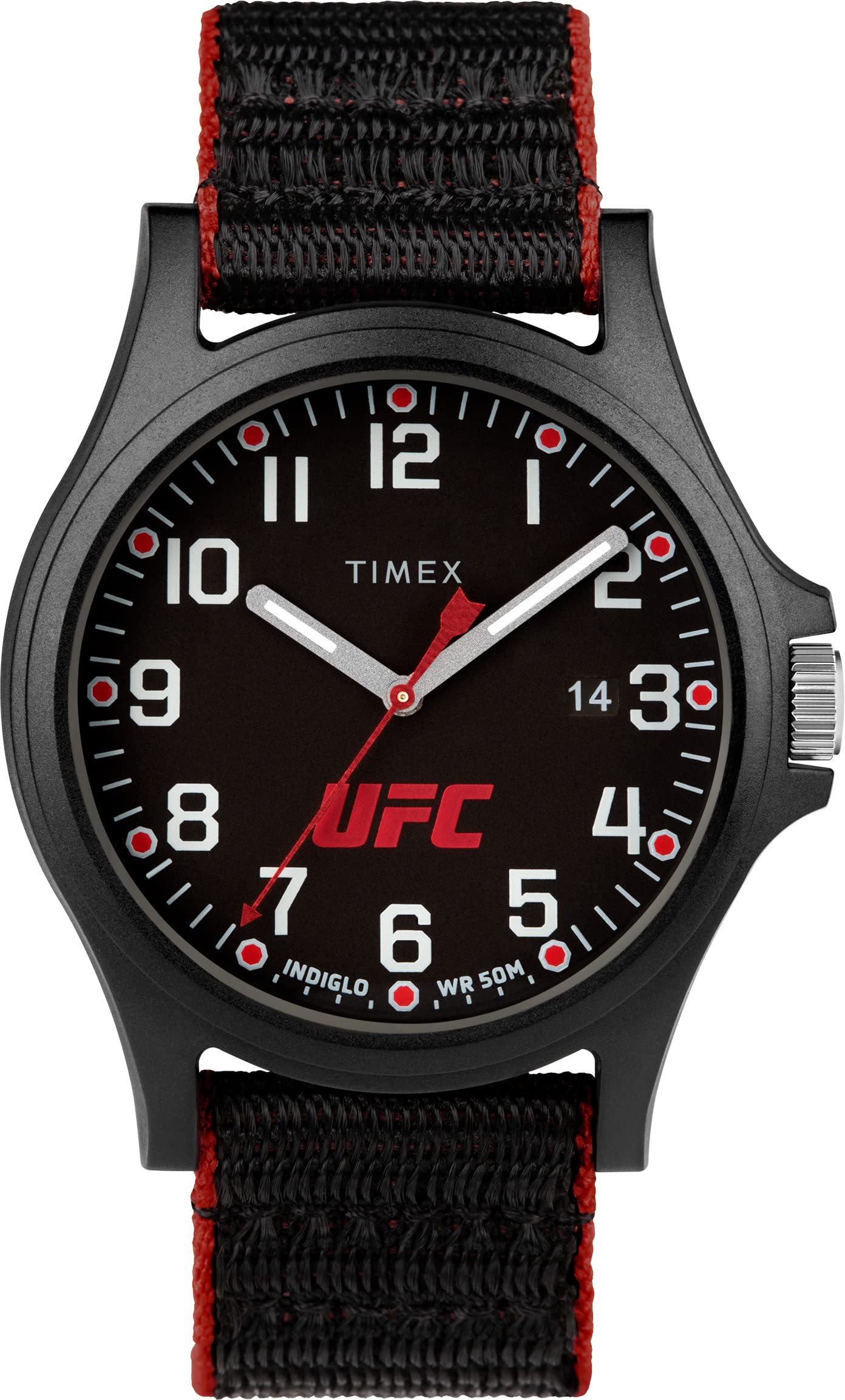 

Часы Timex UFC Men s Apex 40 мм, черные/черные/красные. , Вершина 40 мм.
