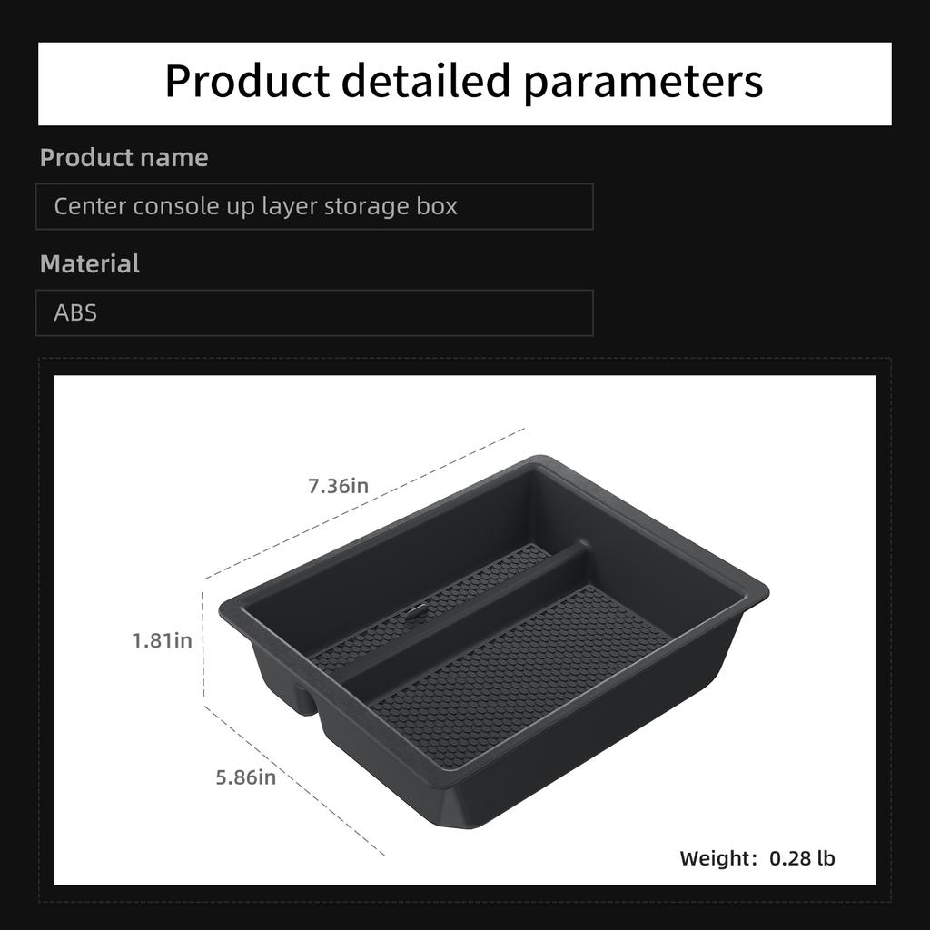 For Tesla Model Y Launch 2025 Juniper/Model 3 Highland Car Center Console Storage Box Tray Accessories Tidying