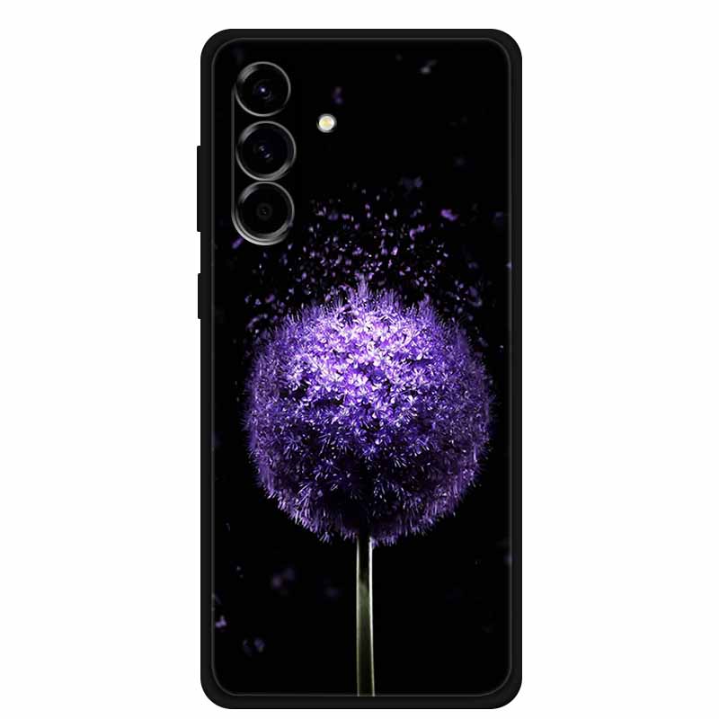 

Case For Samsung S26 Colorful Flowers Black Soft Silicone TPU Phone Cases For Samsung S26 5G Shells Protection Bumper Funda Samsung S26