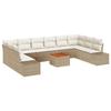 Garden Sofa Set with Storage 11 Pcs Beige and White