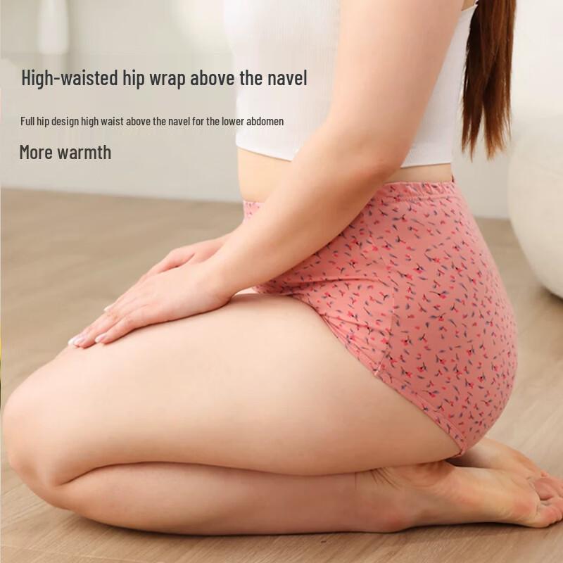 Caiyue Women's Plus Size High-Waist Cotton Briefs