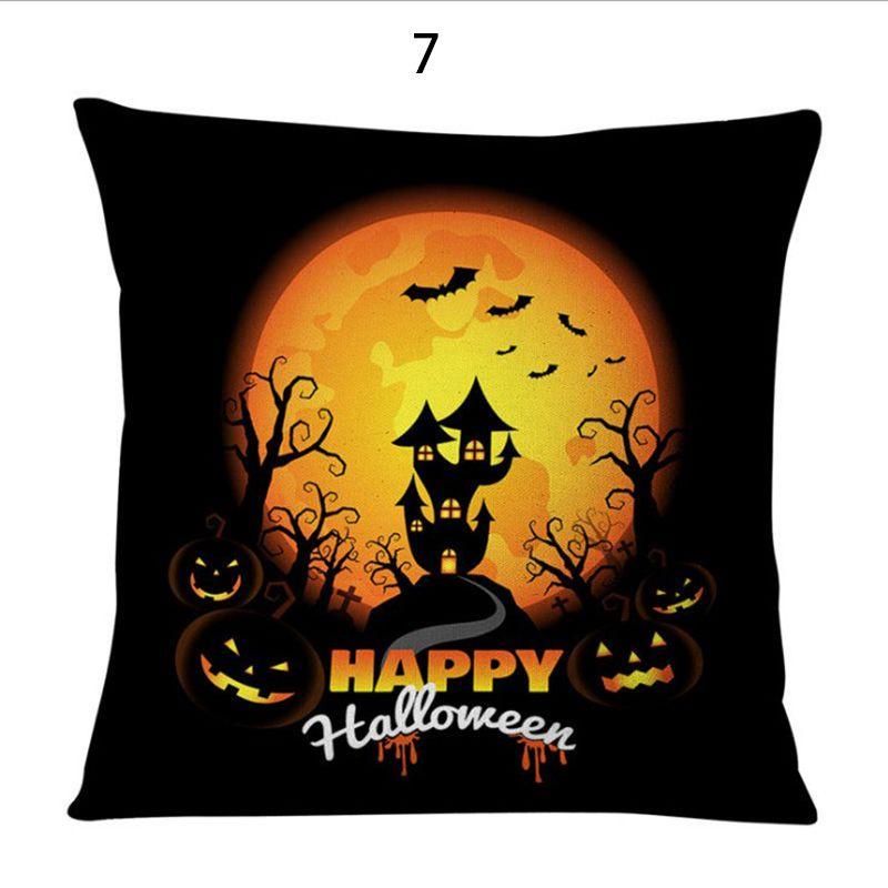Luxurious Cotton Linen Square Halloween Pattern Throw Pillow Case Cover For A Timeless And Elegant Home Decor