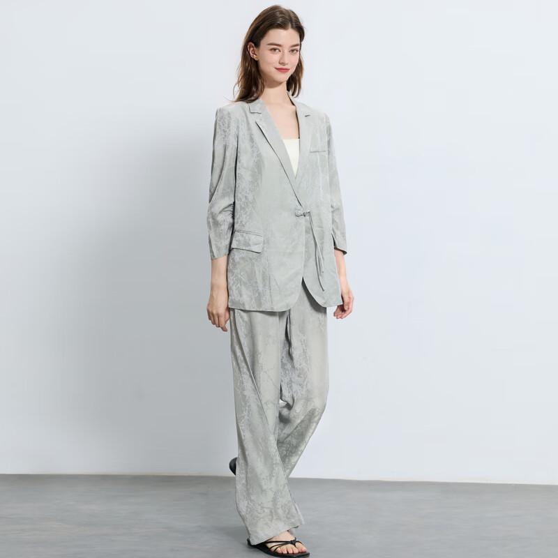 Sancai Acetate Blend Straight-Leg Casual Pants