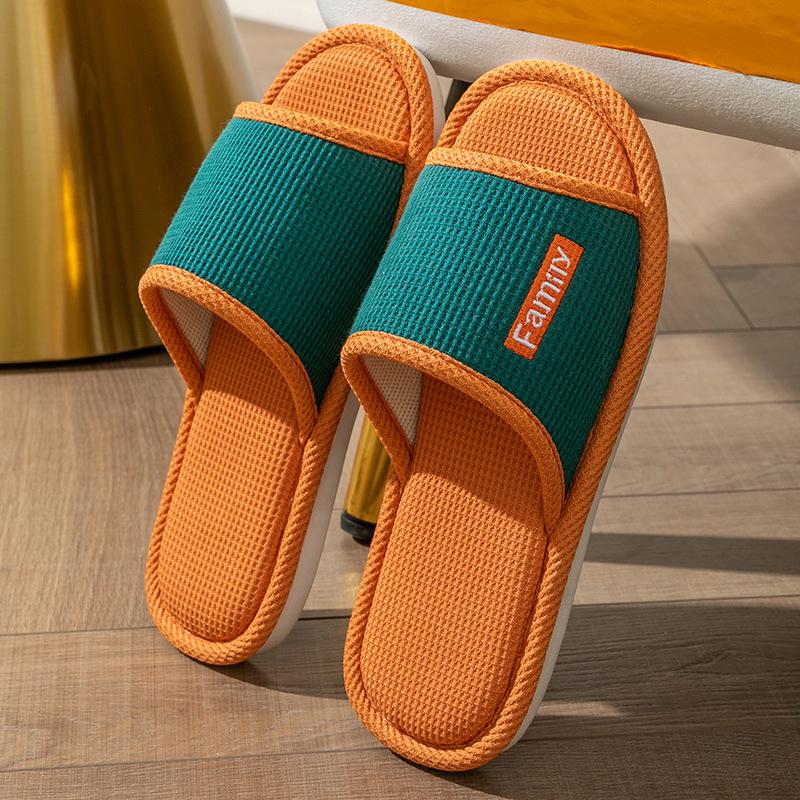 Cute Cotton Linen Slippers for Women - Silent Indoor Home Footwear for Spring and Autumn