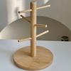 Bamboos Mug Display Stand 6 Hooks Natural Finish Kitchen Storage Essential
