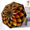 1pc Circular Mandala Pattern Automatic Umbrella - Automatic Opening And Closing, Sturdy Iron Frame, Portable Folding Design Yy251018221