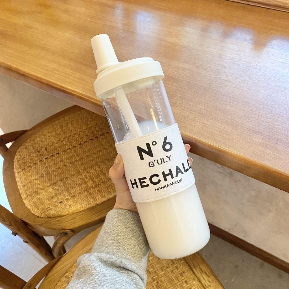

Transparent Milk Plastic Cup with Lid Straw Large Capacity Water Bottle Water Straw Bottles Juice 850ml-N6 sleeve