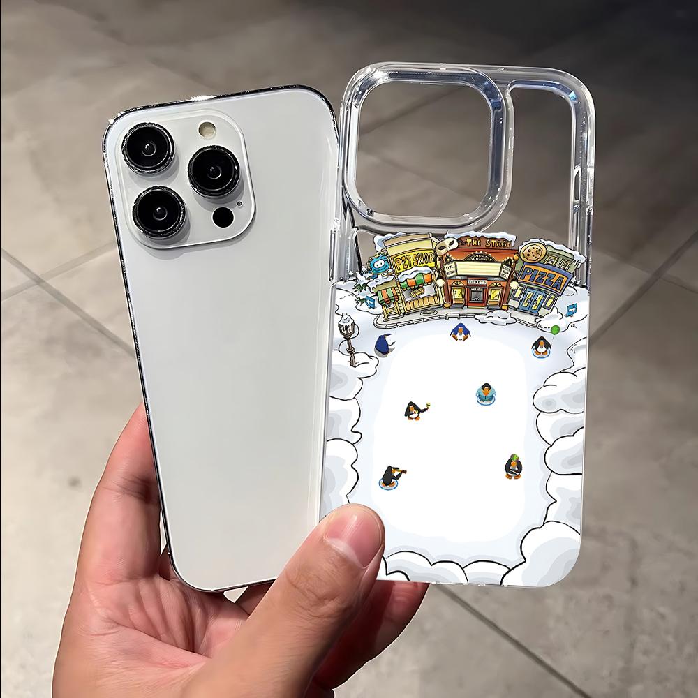Game Club Penguin Phone Case for iPhone 17 16e 16 15 14 13 12 11 Pro Max 7 8 Plus X XR XSMax Airbag Anti Fall Clear Back Cover iPhone XSMax