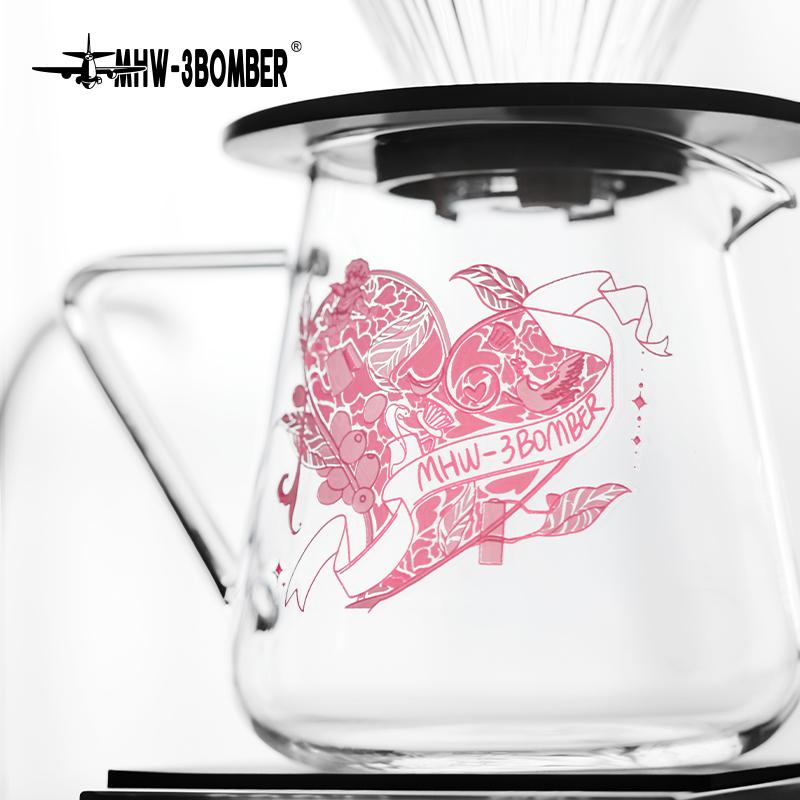 MHW-3BOMBER 500ML Coffee Server Dripper Pour Over Maker Brewer Pot Glass Coffee Server Valentine's Day Gift Cafe Accessories
