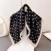 Polka Dot Style Herringbone Pattern Cotton And Linen Small Square Scarf Silk Scarf Imitation Velvet Headscarf Shawl Sun Protection Scarf Women'S Scarf