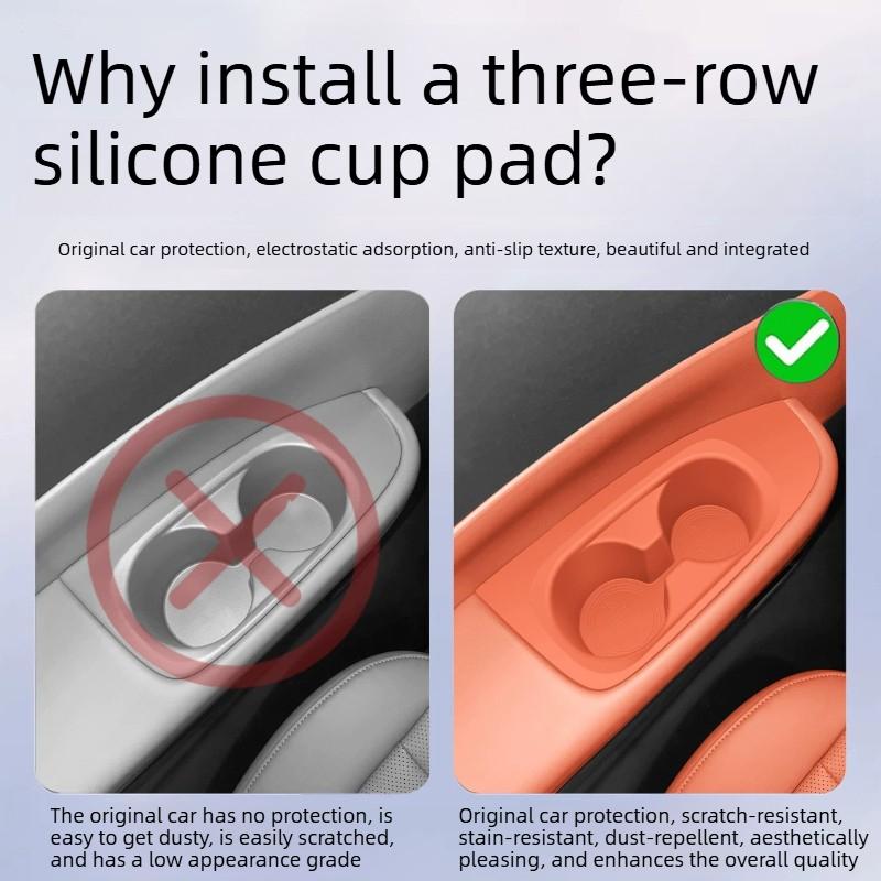 Rear Seat Silicone Cup Pad For GAC Trumpchi E9/M8 Master/Grand Master 2023-2026 Car Cup Pad Trough Protective Pad Car Interior