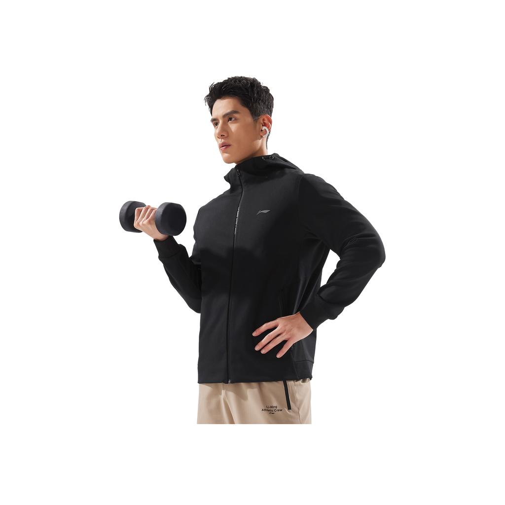Li-Ning Chaqueta Deportiva Casual con Capucha y Forro Polar para Hombre AWDV975-3