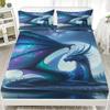 3pcs Fitted Sheet Set Dragon 3D Printed Fantasy Dragon Wrinkle Resistant Anti-Slip Bed Sheet With Pillowcases For Bedroom Decor