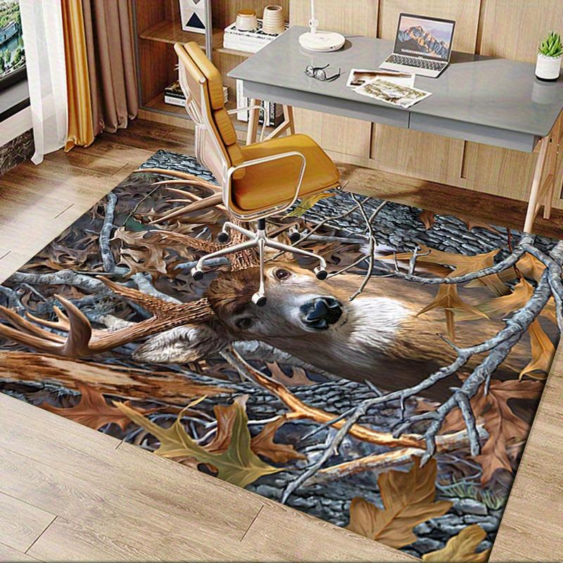 Büroteppich: Von der Natur inspirierter Hirschdruck Perfekt für Sofaschutz Unter Stühlen, Verbessern