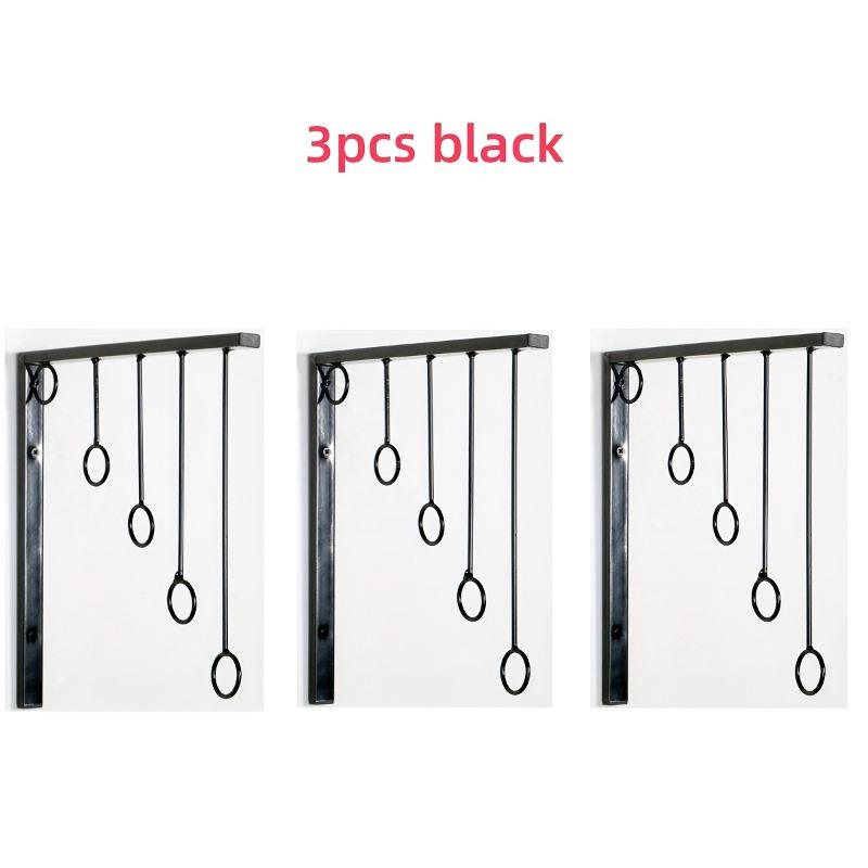 

3pcs Metal Wall-Mounted Clothing Hangers with 5 Hanging Rings Heavy-Duty Space-Saving Retail Store&Home Garment Organizer Shelf