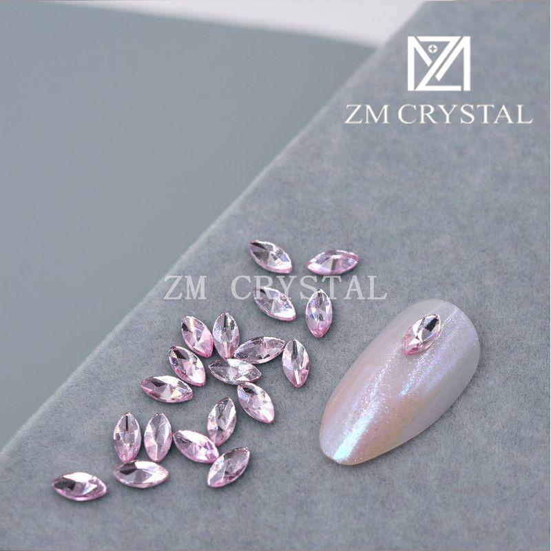 

Export New 3 * 6mm Horse Eye Color Nail Art Fancy Shape Diamonds Bottoming Drill Gold Bottom Diamond Nail Rhinestone-Sticking [Flats horse eye] 3*6mm pink 20