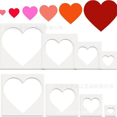 8-Piece Heart-Shaped Plastic Stencil Set for DIY Wall and Spray Painting