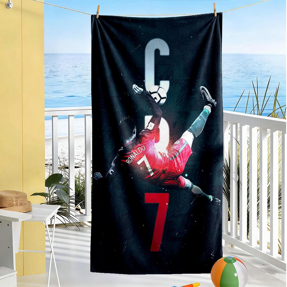 Cristiano Ronaldo Beach Towel Soft Durable Quick-Dry Comfortable Lightweight Portable for Swimming,Beach,Camping, Travel, Beach Accessories,Gym