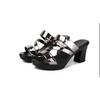 Coarse Fashionable Womens Sandals Heeled Open Toed Formal High Heels Womens Fashionable Onepiece High Heels