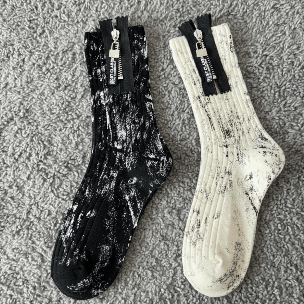 Calzini con Zip Metallica Industria Pesante Schizzi di Vernice Colore Inchiostro Calzini a Metà Polpaccio Per Uomo Donna