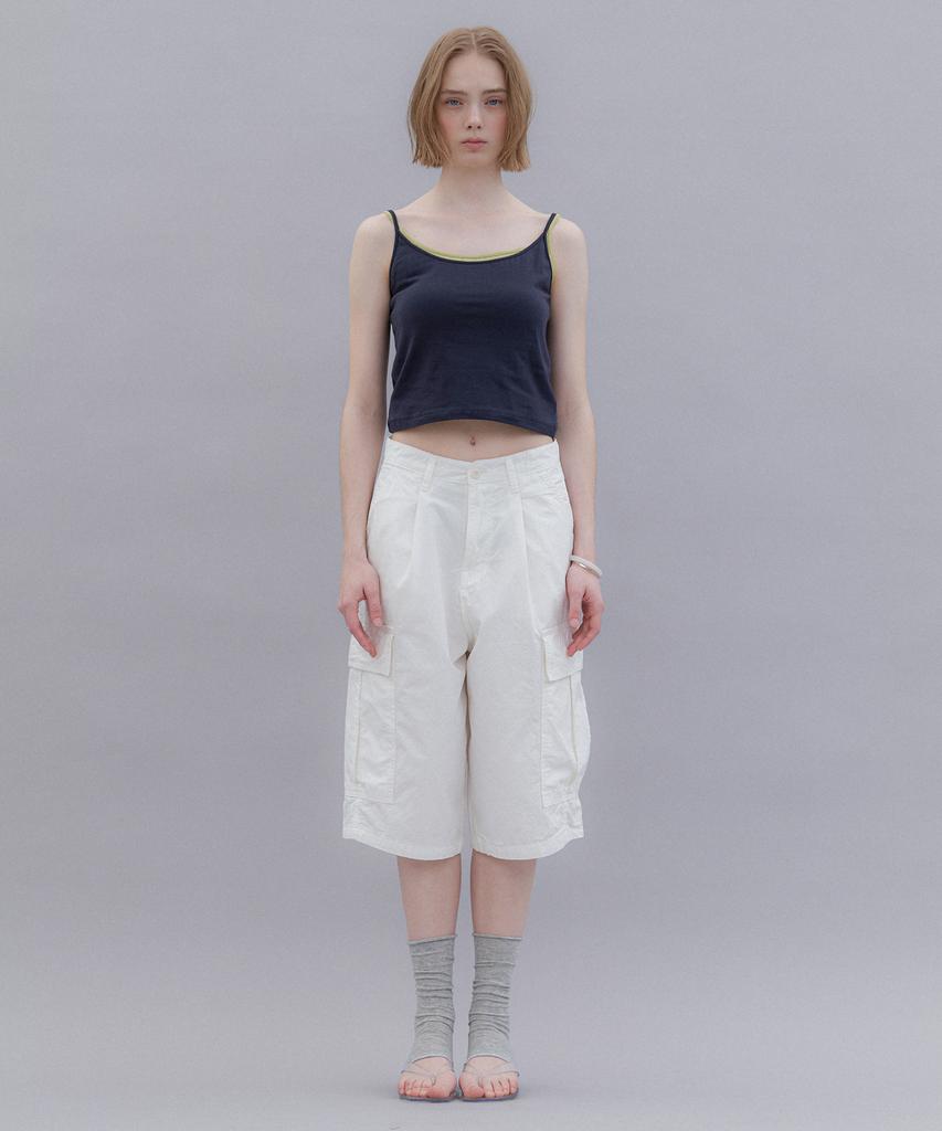 Aendeuel Wide Cargo Bermuda Pants - Ivory