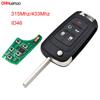 5 Button Folding Flip Remote Key for Chevrolet Camaro Cruze Equinox Impala Spark Sonic Volt 315Mhz/433Mhz ID46 Chip Uncut Blade