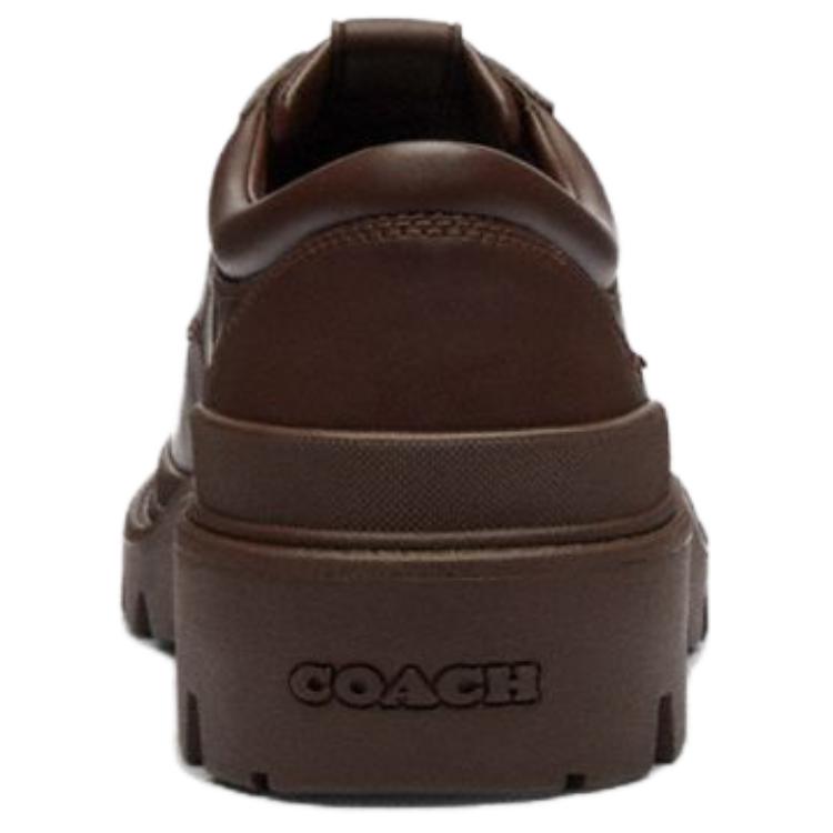 Coach Leather Round Toe Lace-Up Casual Shoes Men Sneakers Brown CZ076-MPL