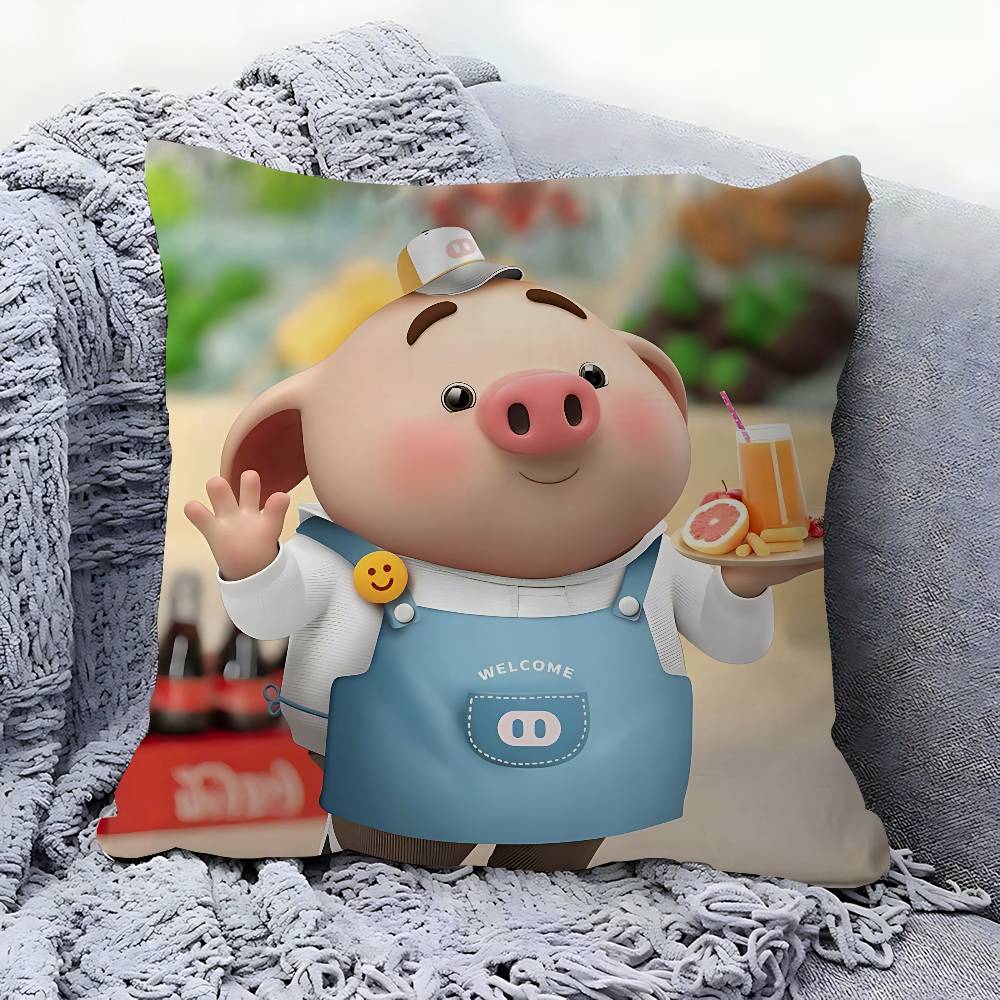 CUTE Pig Stitch Lucky Dragon Pillow Cover Sofa Cushion Cover Home Room Decoration Children Gift