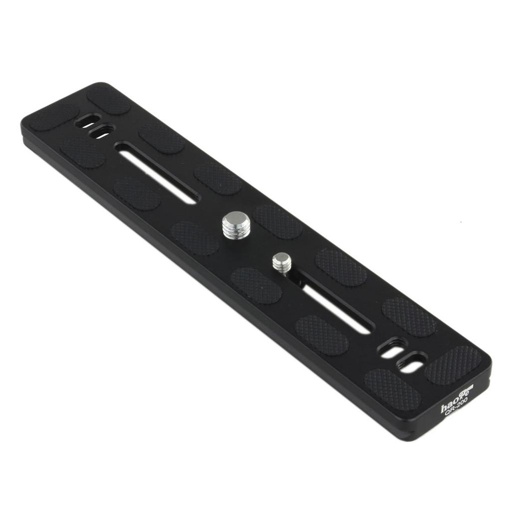 Haoge 200 mm QR Quick Release Plate Dual Dovetail and Screw Fits Arca Swiss Standard Tripod Ball Head D-Ring -