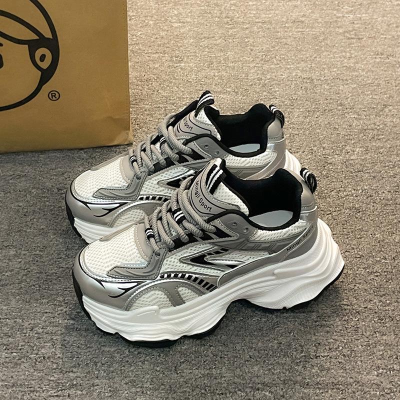 

Professional 22 years autumn new ins high value dad shoes sports shoes thick sole dirt resistant 40 срібний